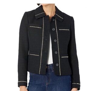 Karl Lagerfeld tweed beaded jacket NEW